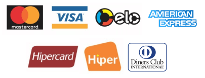 Bandeiras de cartão de crédito que aceitamos